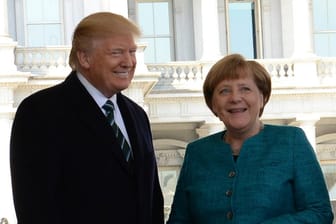 Donald Trump bei seinem Treffen mit Angela Merkel am 17. März in Washington.