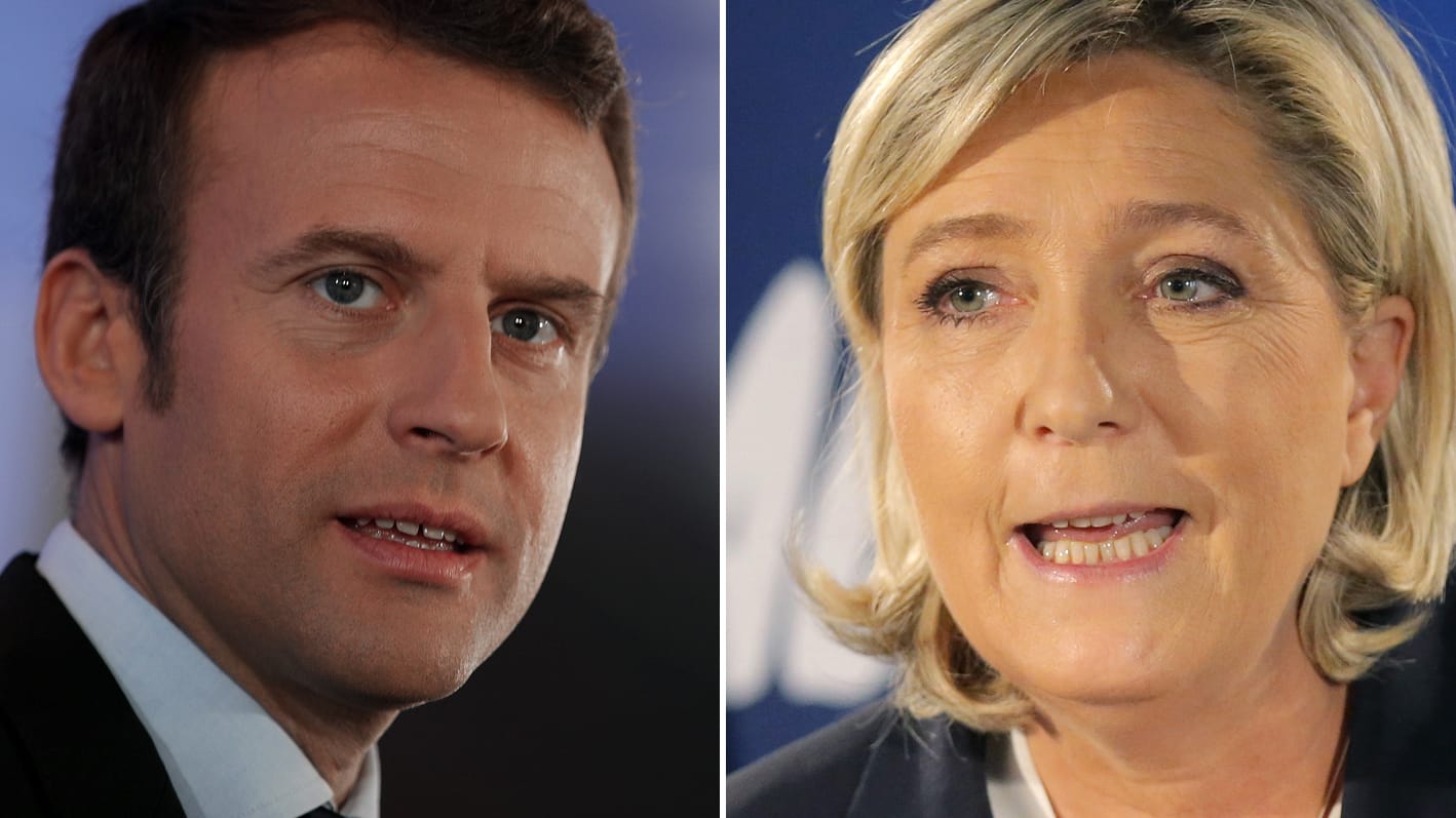 Emmanuel Macron und Marine Le Pen stehen in der Stichwahl um die französische Präsidentschaft. Emmanuel Macron und Marine Le Pen stehen in der Stichwahl um die französische Präsidentschaft.