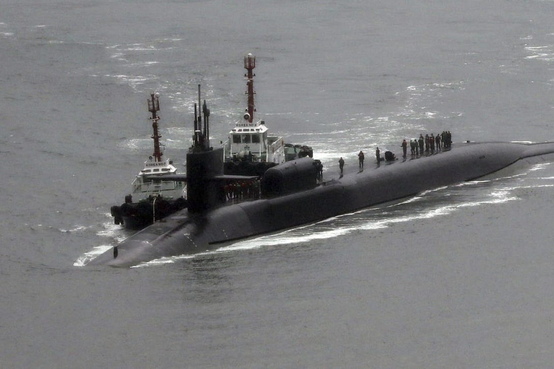 Das US-Atom-U-Boot "USS Michigan" im Hafen von Busan, Südkorea.