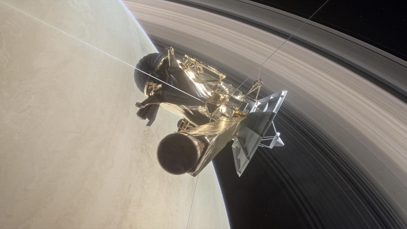 Eine Illustration der Raumsonde "Cassini".