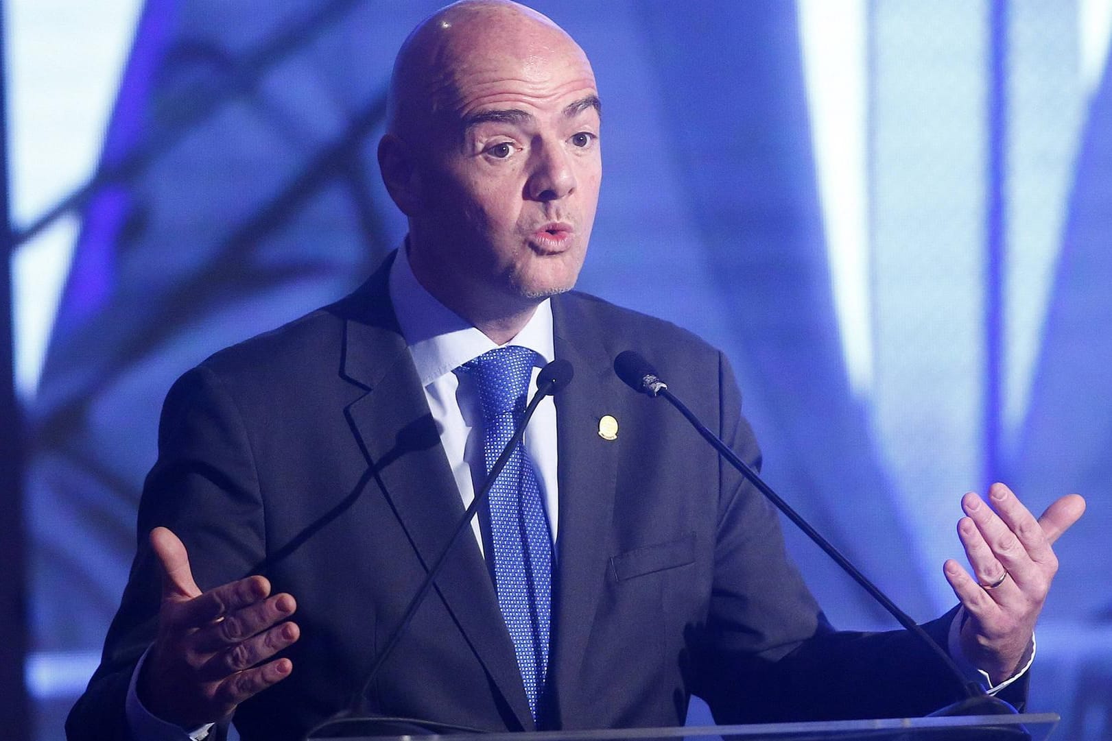 FIFA-Präsident Gianni Infantino auf dem Kongress von Südamerikas Weltverband.