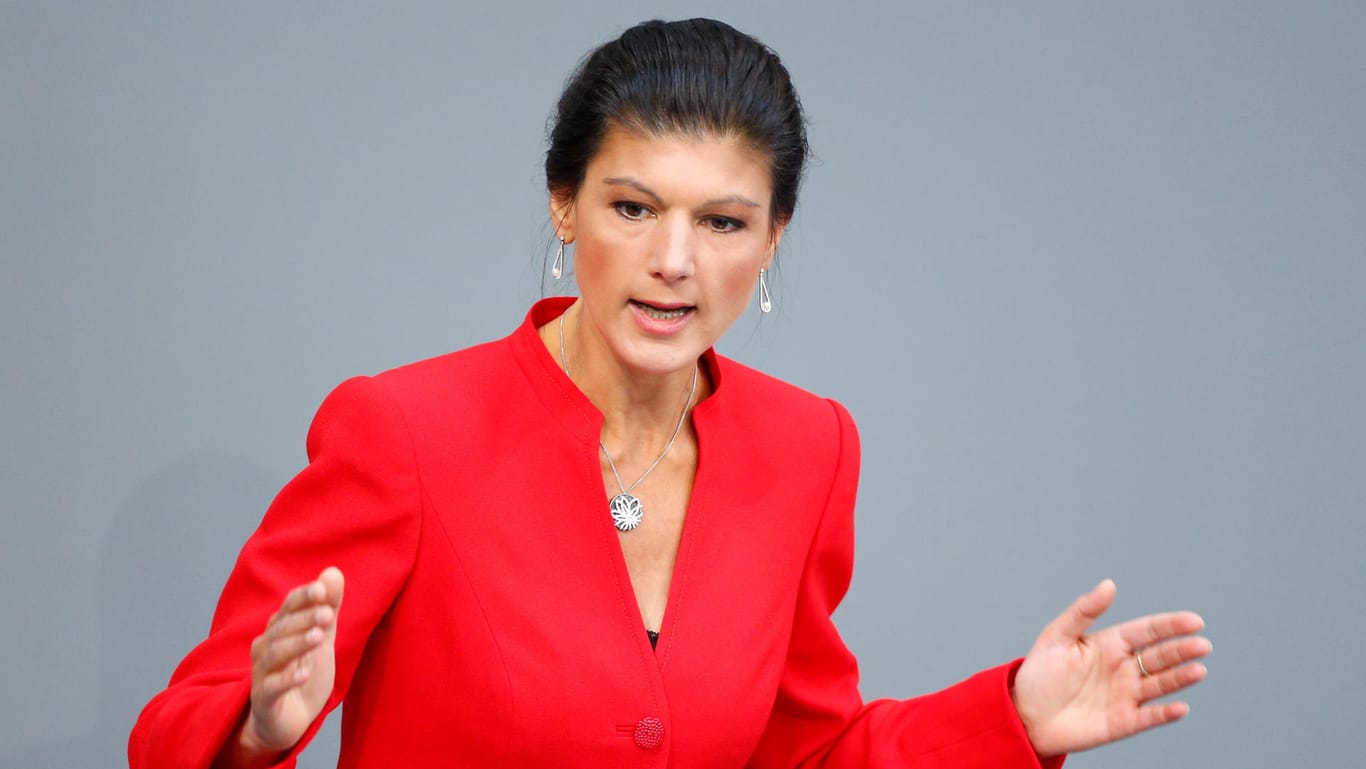 Die Linksfraktionschefin Sahra Wagenknecht im Bundestag.