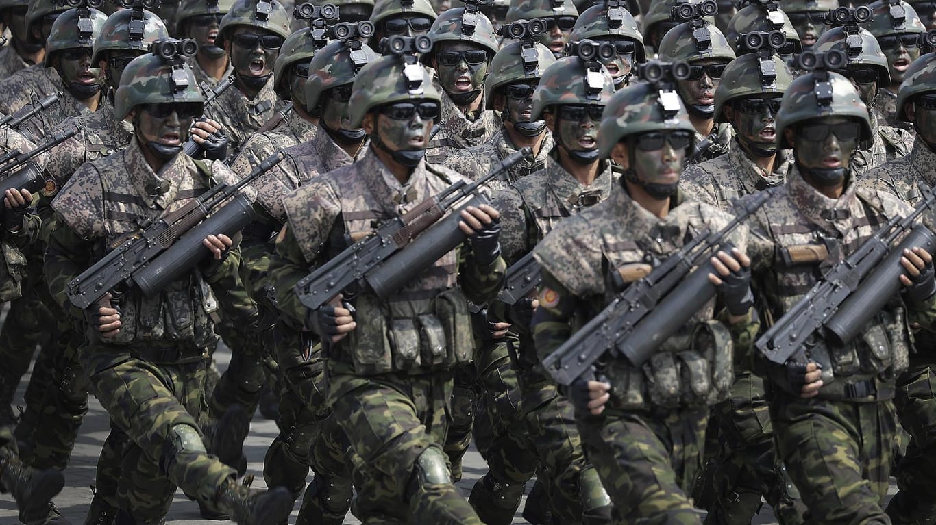 Nordkoreanische Elitesoldaten bei einer Parade in Pjöngjang.