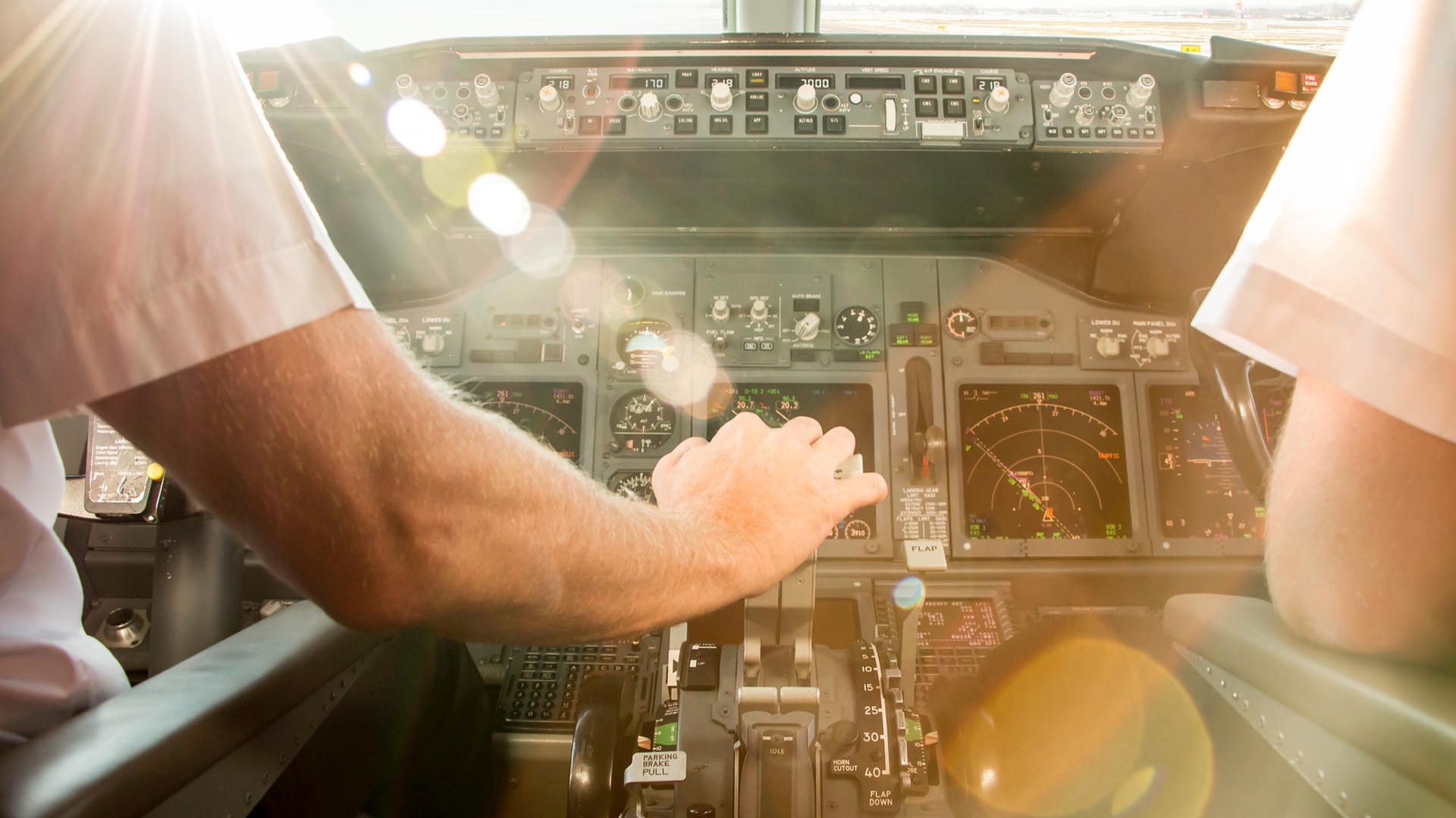 Piloten beim Take-off