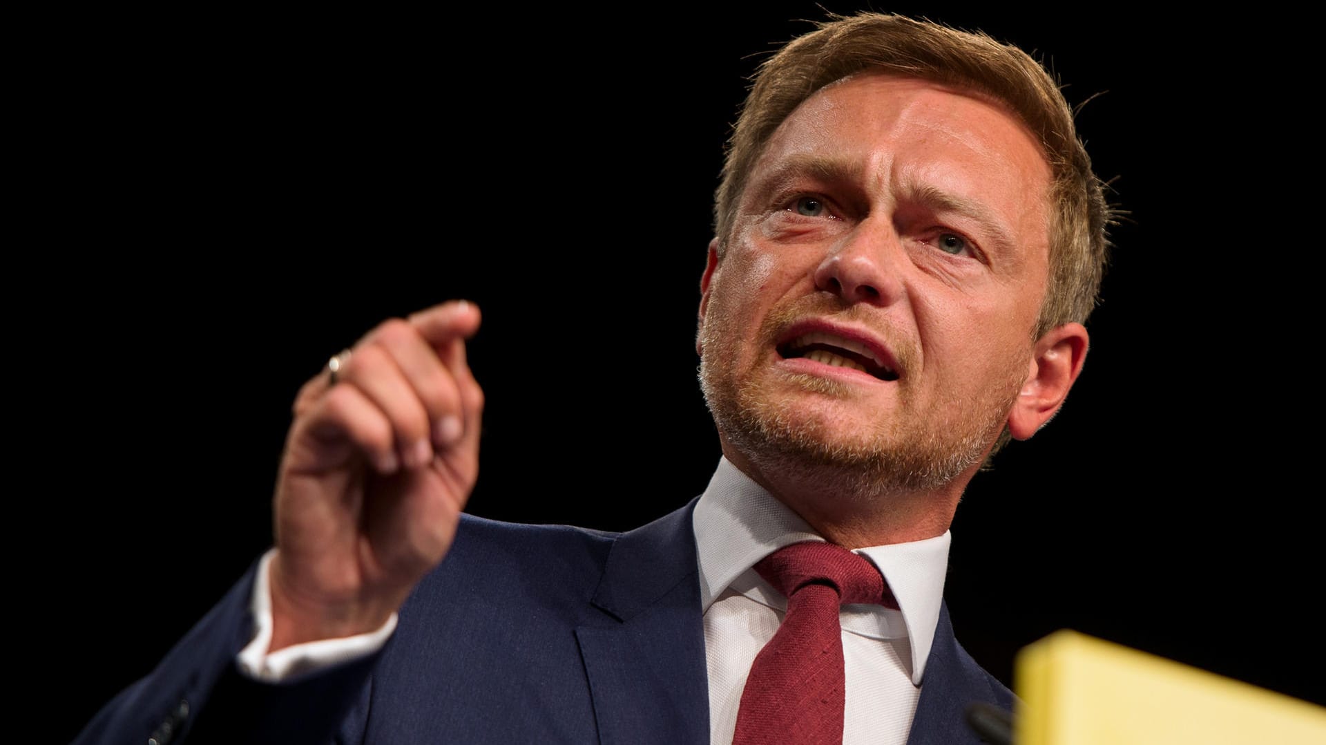 Christian Lindner, FDP-Bundesvorsitzender, spricht beim FDP-Bundesparteitag in Berlin. Christian Lindner, FDP-Bundesvorsitzender, spricht beim FDP-Bundesparteitag in Berlin.