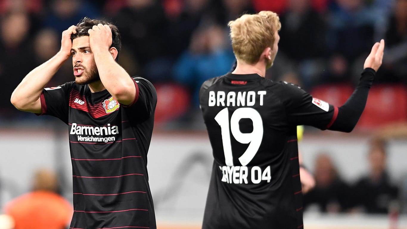 Kevin Volland ist enttäuscht. Die Leistung von Bayer Leverkusen war wirklich zum Haare raufen.