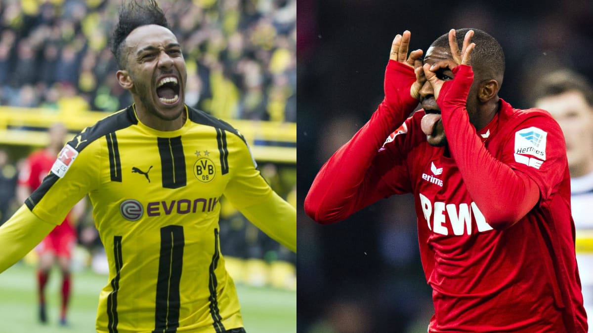 Torjäger im Duell: Aubameyang gegen Modeste.
