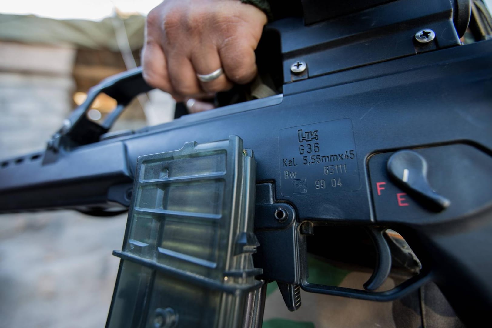 Ein aus Deutschland geliefertes G36 Gewehr