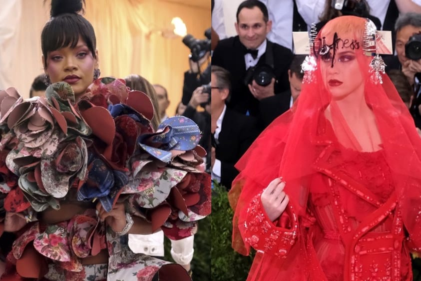 Rihanna und Katy Perry haben mit ihren Outfits den Vogel am Sonntagabend abgeschossen.