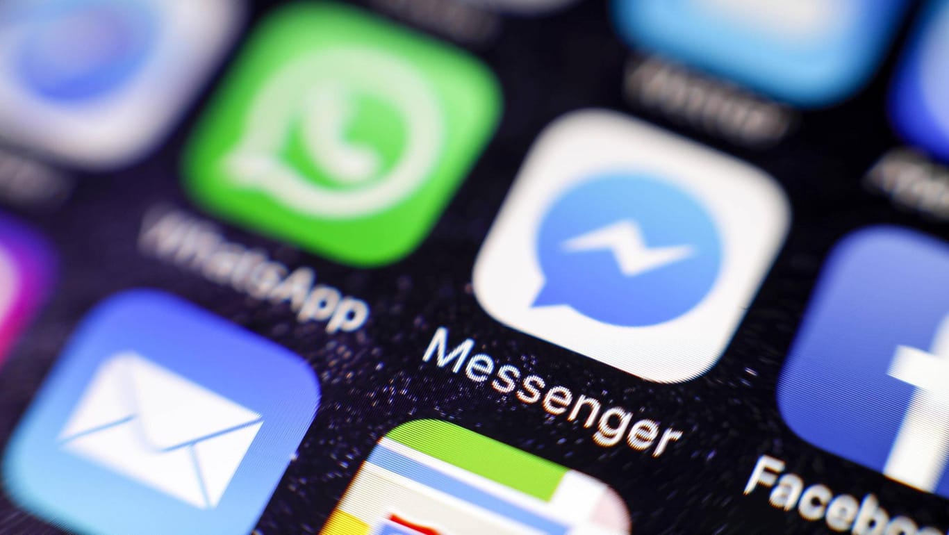 Facebook-Messenger-Icon auf einem auf einem Apple iPhone.