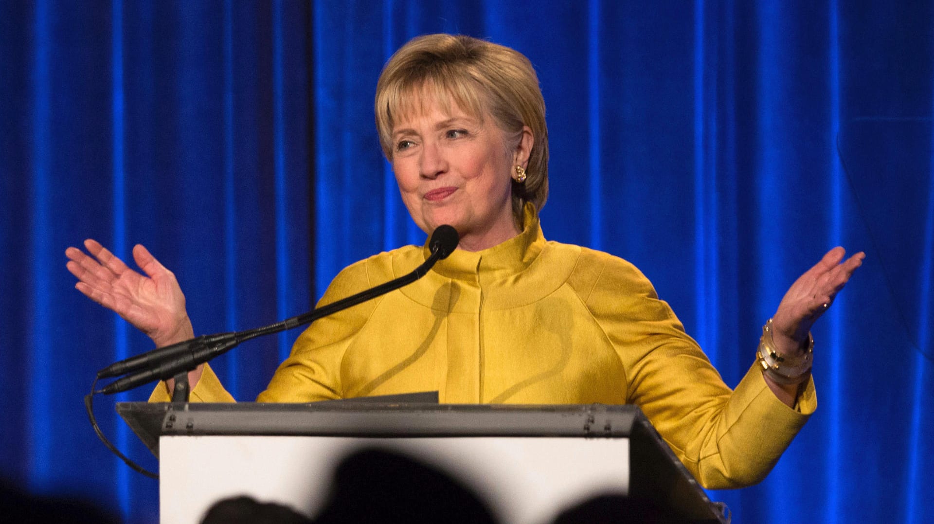 "Wenn die Wahl am 27. Oktober stattgefunden hätte, dann wäre ich Ihre Präsidentin", so Clinton. "Wenn die Wahl am 27. Oktober stattgefunden hätte, dann wäre ich Ihre Präsidentin", so Clinton.