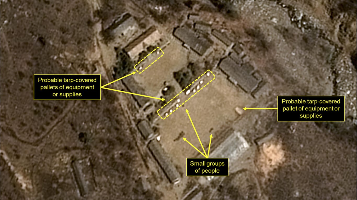 Ein Satellitenfoto zeigt das Atomwaffen-Testgelände in Punggye Ri im gebirgigen Nordosten von Nordkorea.