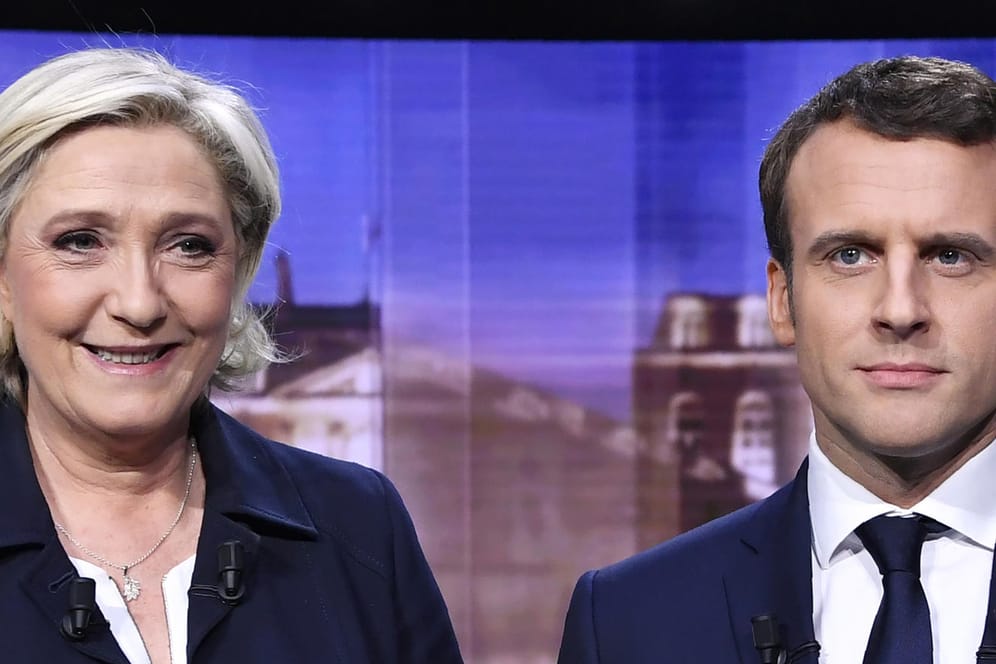 Die Rechtspopulistin und Kandidatin der Front National, Marine Le Pen, und ihr sozialliberaler Gegner Emmanuel Macron.