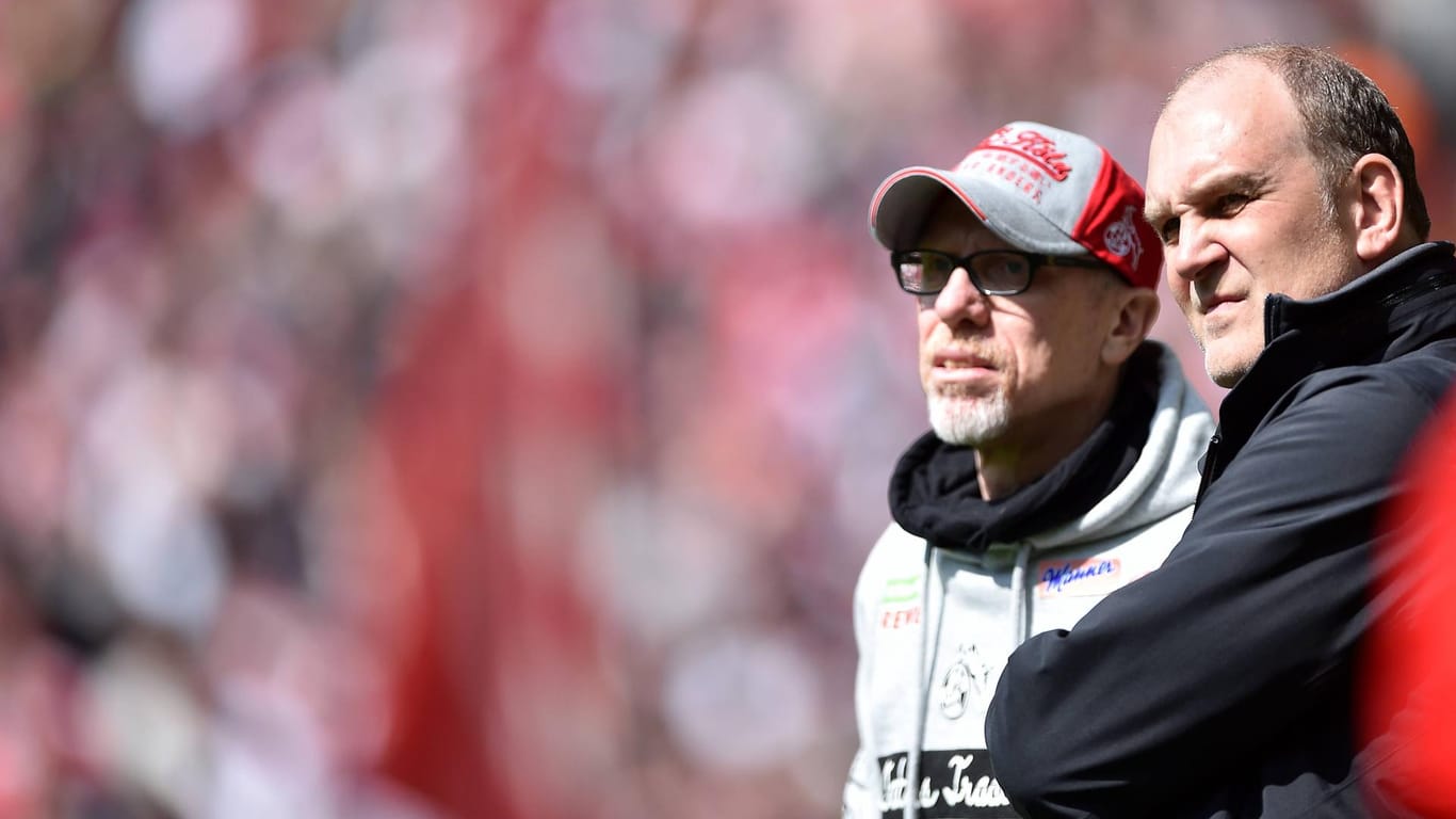 Die Macher beim FC: Cheftrainer Peter Stöger (l.) und Sportchef Jörg Schmadtke.