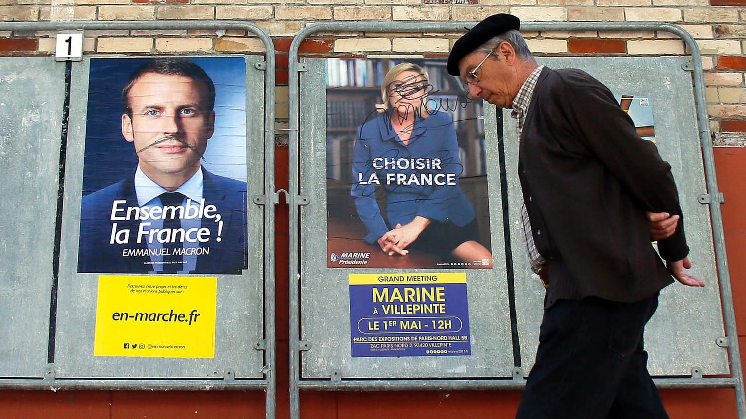 Die Franzosen müssen sich zwischen der Rechtspopulistin Marine Le Pen und dem jungen Senkrechtstarter Emmanuel Macron entscheiden. Die Franzosen müssen sich zwischen der Rechtspopulistin Marine Le Pen und dem jungen Senkrechtstarter Emmanuel Macron entscheiden.