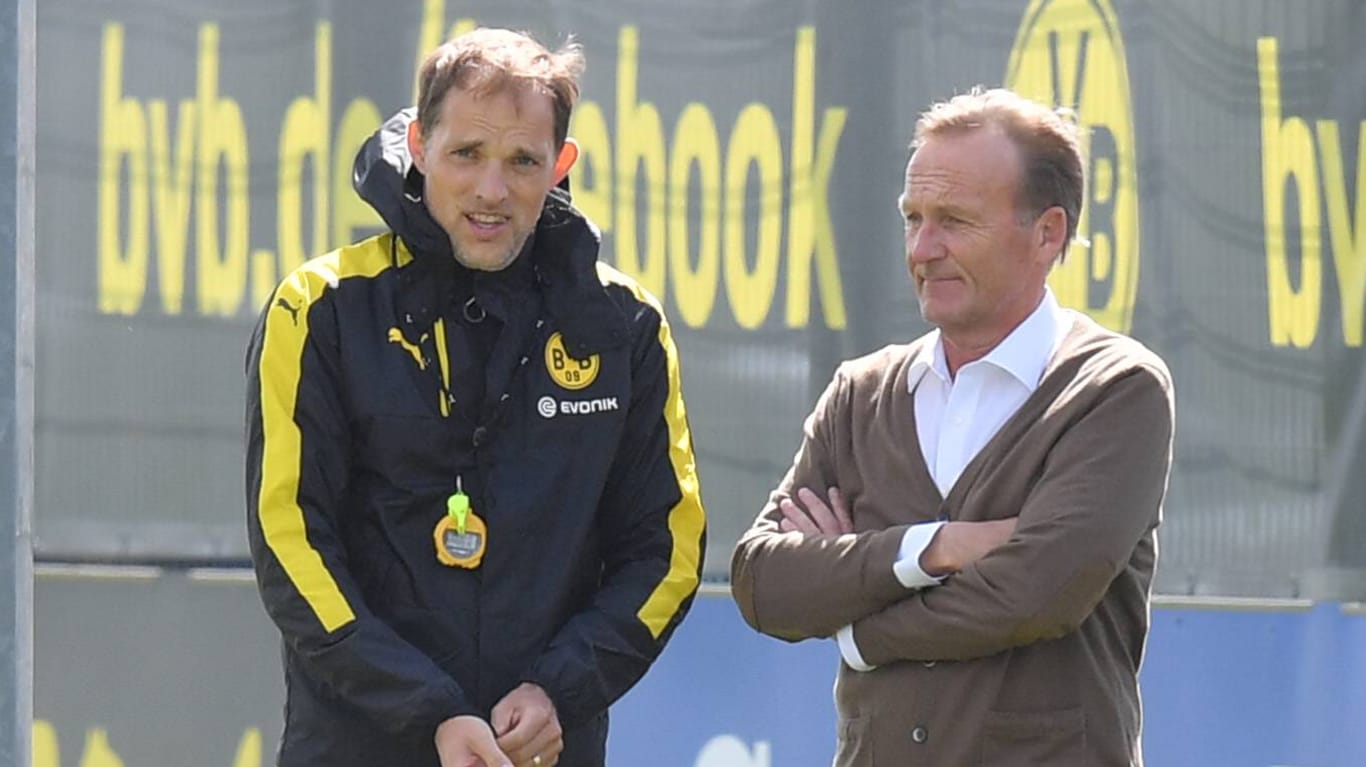 Trainer Thomas Tuchel und Geschäftsführer Hans-Joachim Watzke.