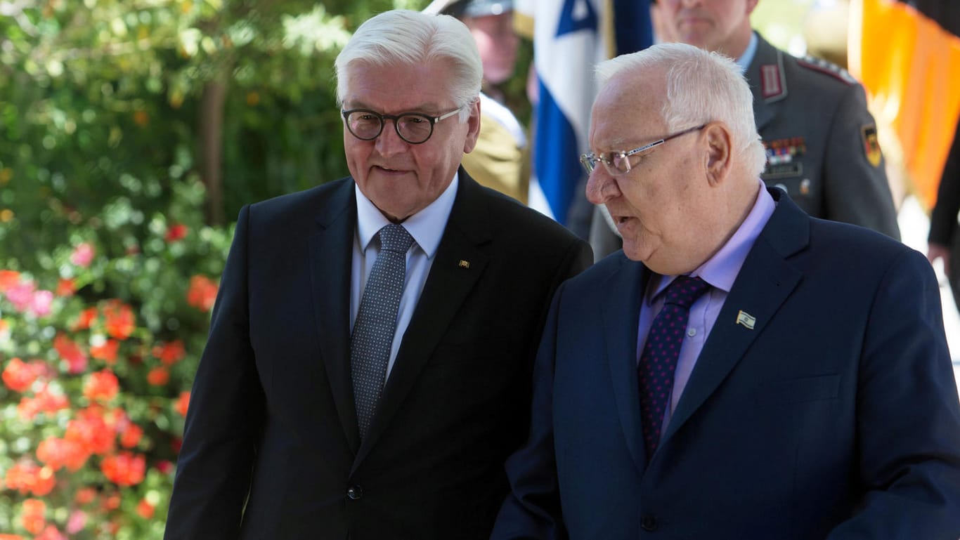 Bundespräsident Steinmeier beimTreffen mit dem israelischen Präsidenten Reuven Rivlin.