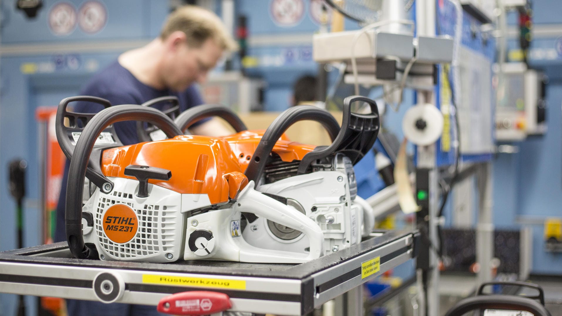 Produktion bei Stihl in Baden-Württemberg.