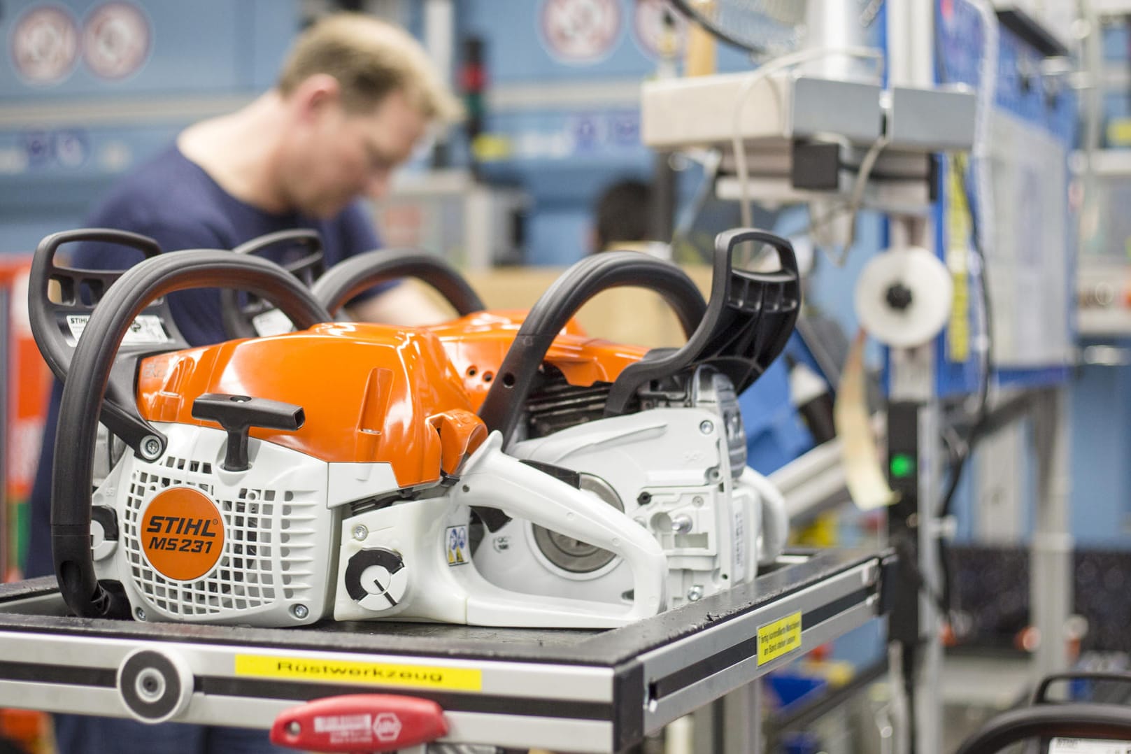 Produktion bei Stihl in Baden-Württemberg.