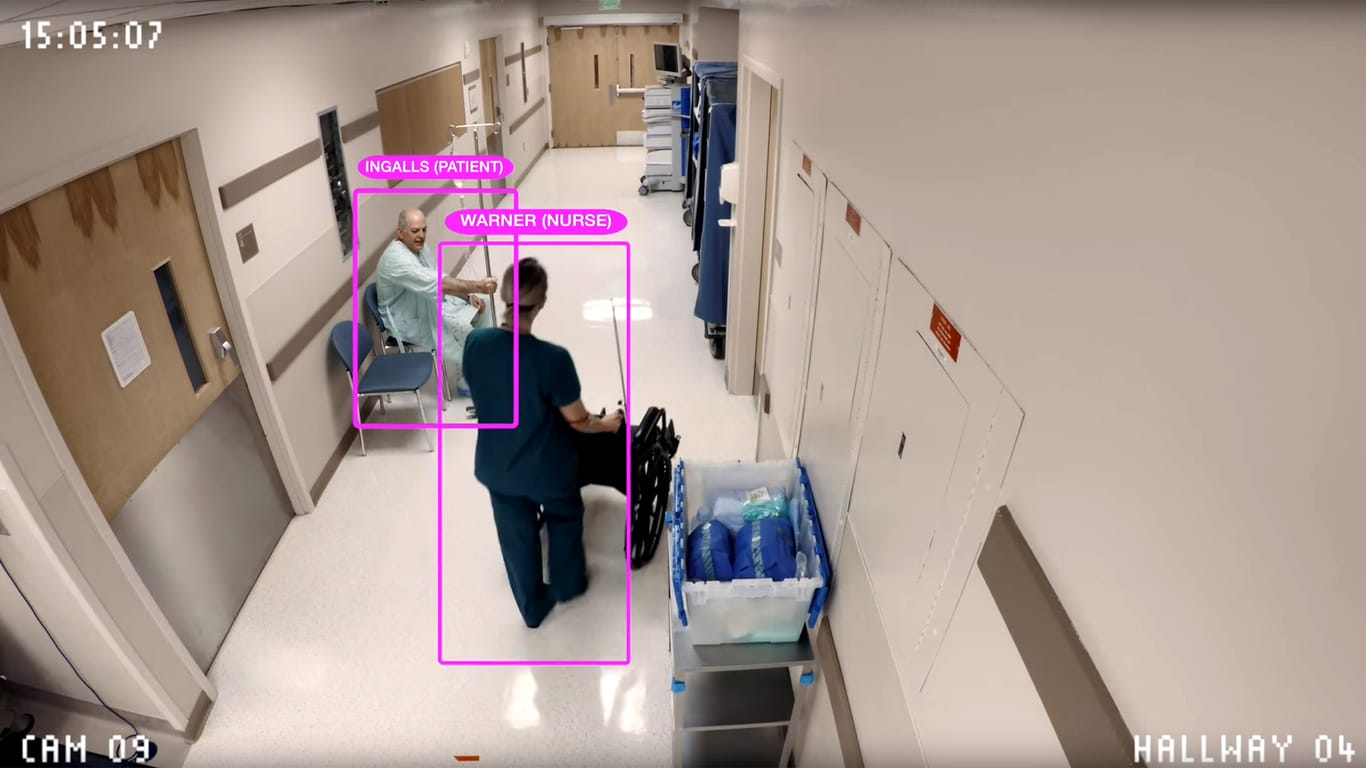 Überwachungskamera erkennt Patienten und Krankenschwester