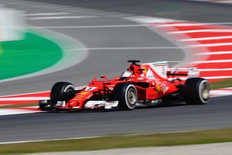 Sebastian Vettel auf der Rennstrecke in Spanien.