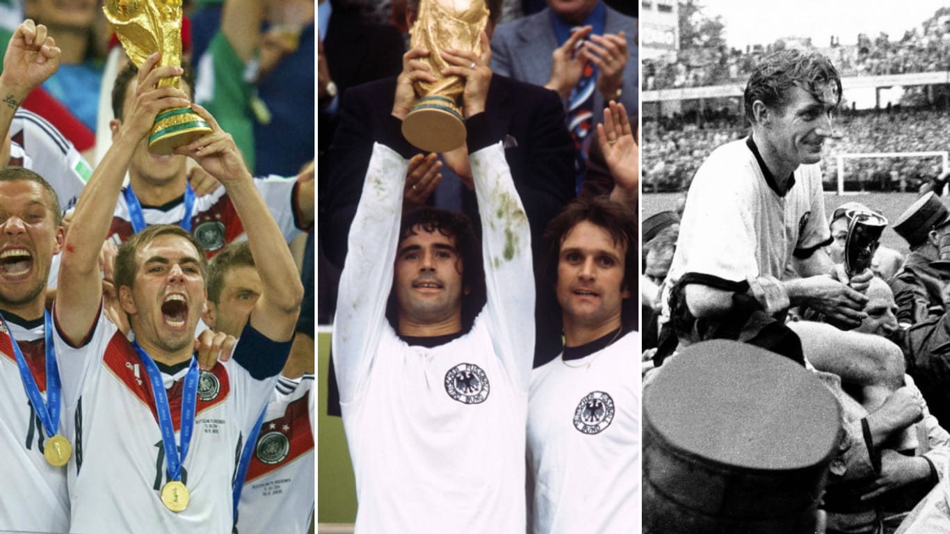 Philipp Lahm, Gerd Müller und Fritz Walter – drei der besten Spieler aller Zeiten.