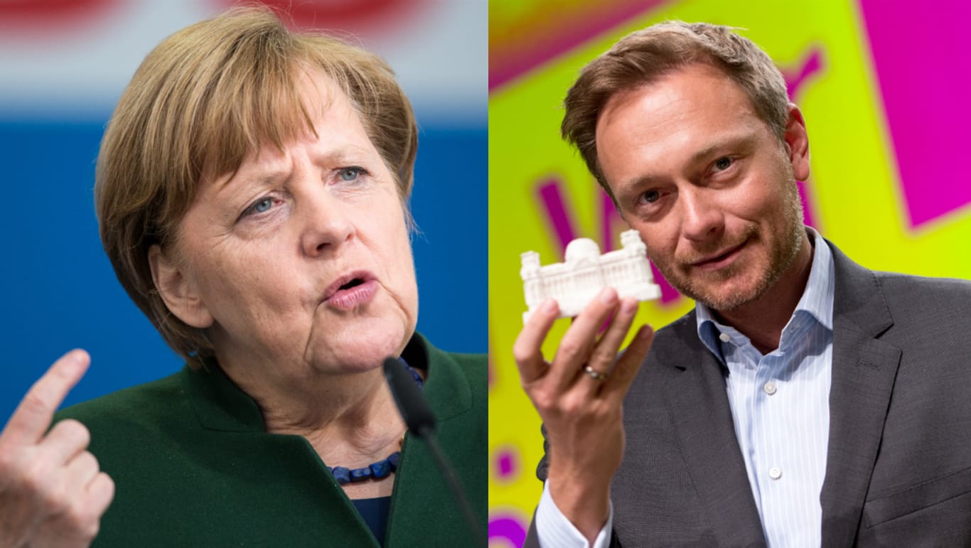 Koalieren sie bald wieder im Bund? Bundeskanzlerin Angela Merkel (CDU) und der Vorsitzende der FDP, Christian Lindner.
