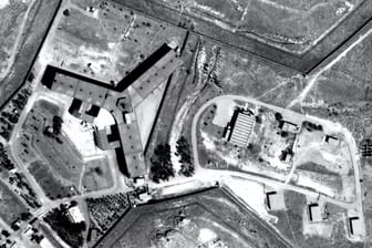 Das Mitärgefängnis Saidnaja auf einer undatierten Illustration, 30km nördlich von Damaskus, Syrien.