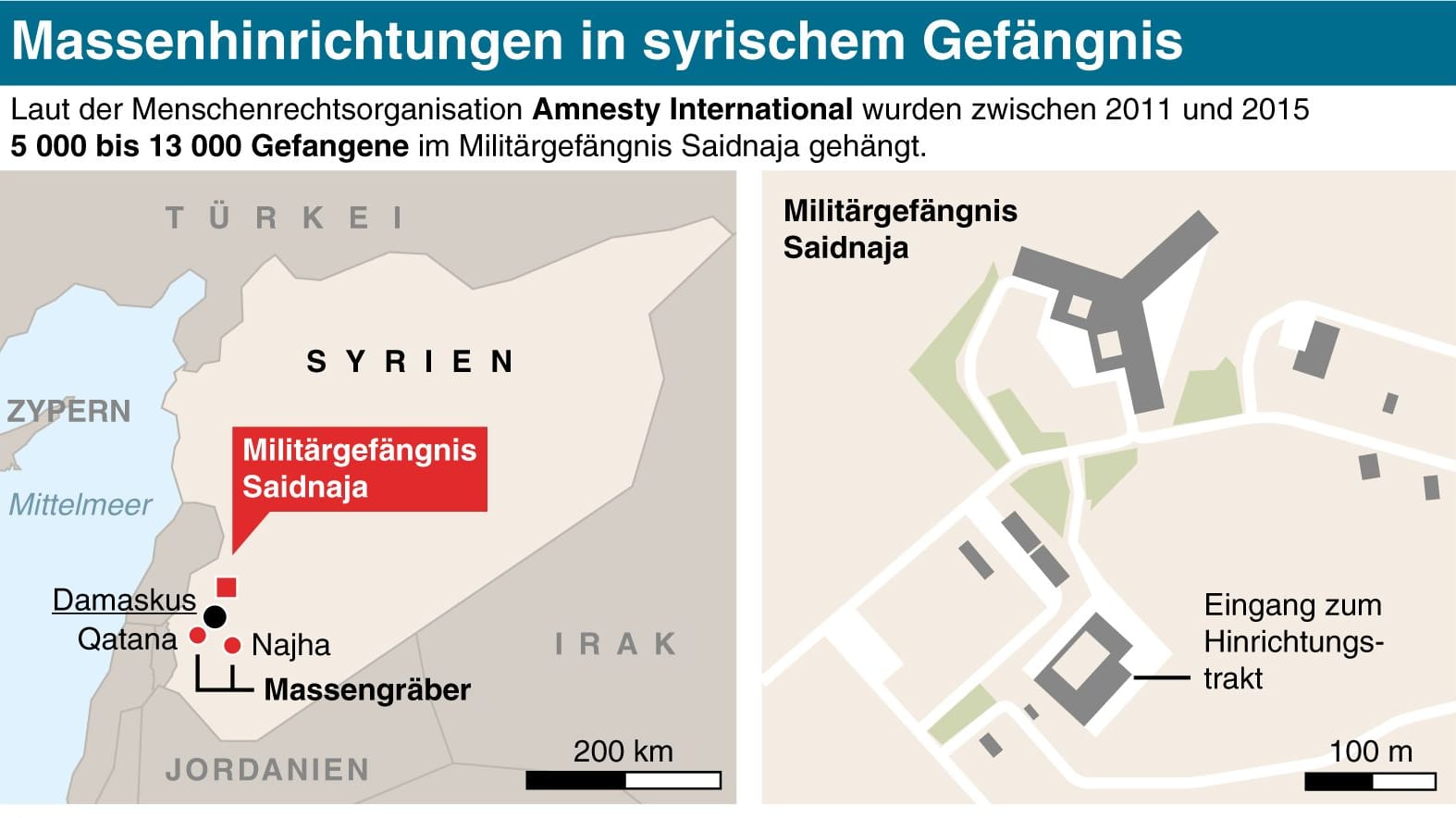 Massenhinrichtungen in syrischem Gefängnis.