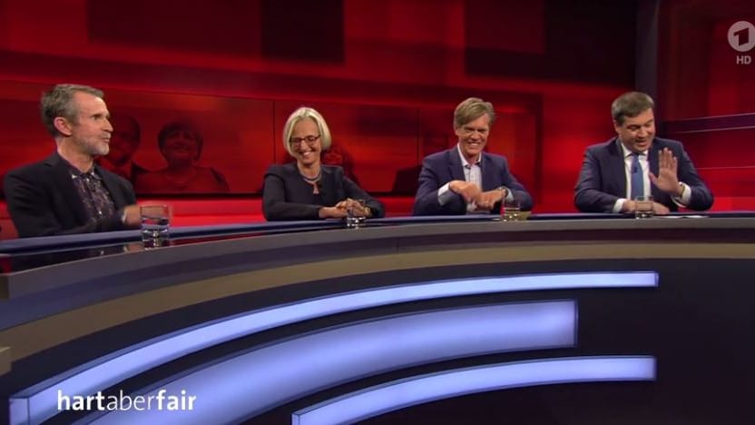 Die Runde bei "Hart aber Fair": Markus Söder (rechts) war wie immer ein Aktivposten.