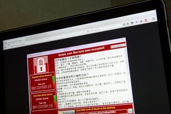 WannaCry hat auch in China gewütet, wie hier auf einem Laptop in Peking zu sehen. Die Hacker scheinen Verbindungen nach Nordkorea zu haben.