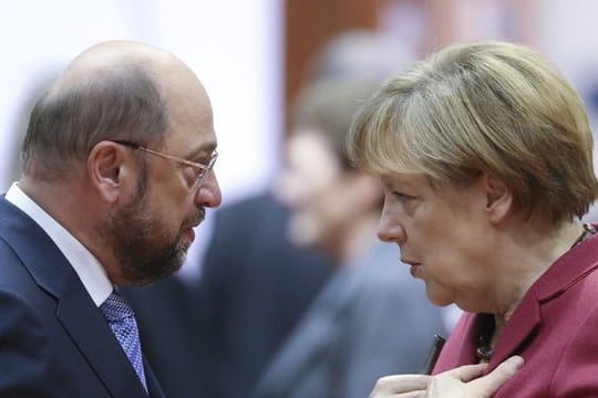 Kanzlerkandidaten unter sich: Angela Merkel enteilt Martin Schulz in den jüngsten Umfragen.