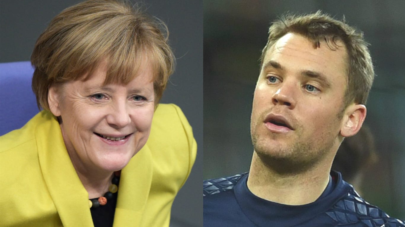Zwei der prominentesten Deutschen überhaupt: Angela Merkel und Manuel Neuer