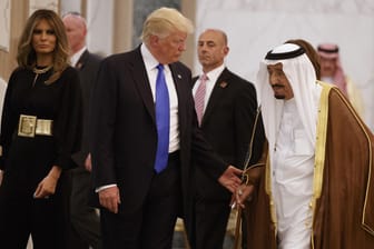 US-Präsident Donald Trump, First Lady Melania Trump und König Salman im Königspalast in Riad, Saudi-Arabien.