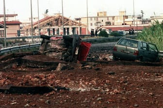 Der Ort des Attentats auf den sizilianischen Untersuchungsrichter Giovanni Falcone am 23.05.1992.