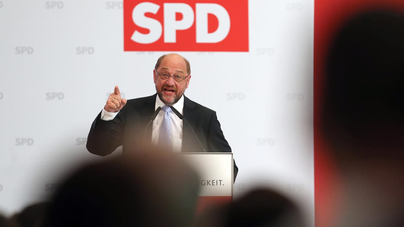 SPD-Kanzlerkandidat Martin Schulz beim Landesparteitag der SPD in Schweinfurt.