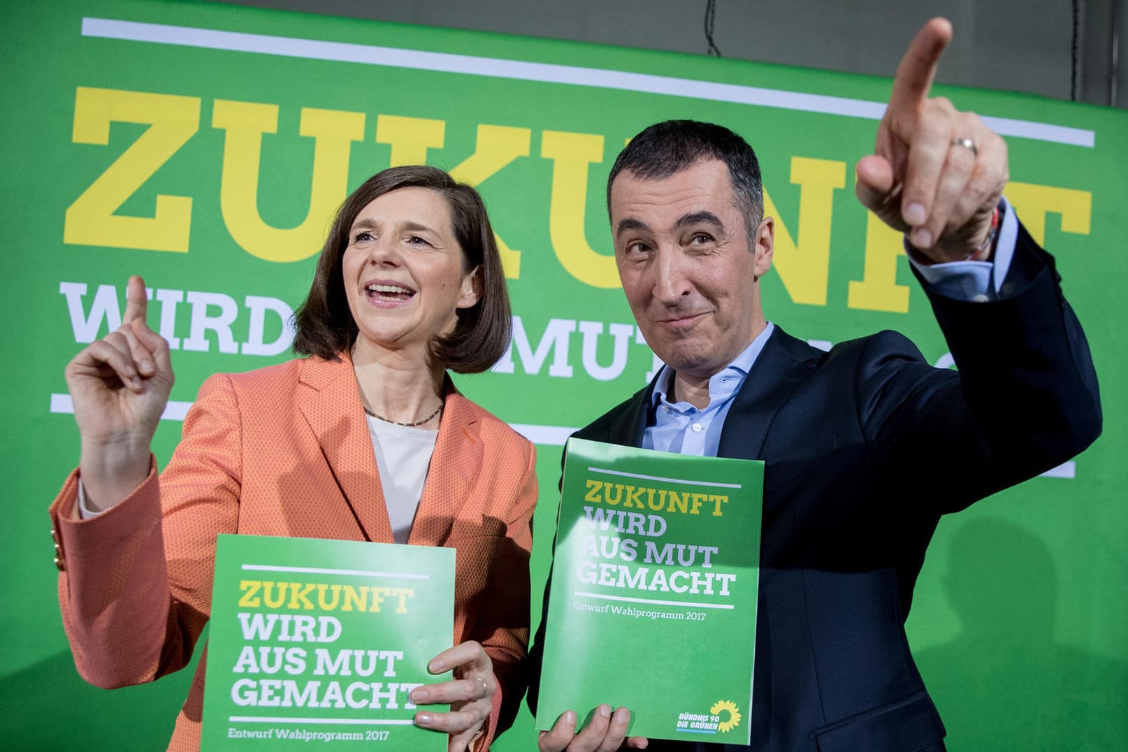 Die Spitzenkandidaten der Grünen für die Bundestagswahlen 2017, Katrin Goering-Eckardt und Cem Özdemir.