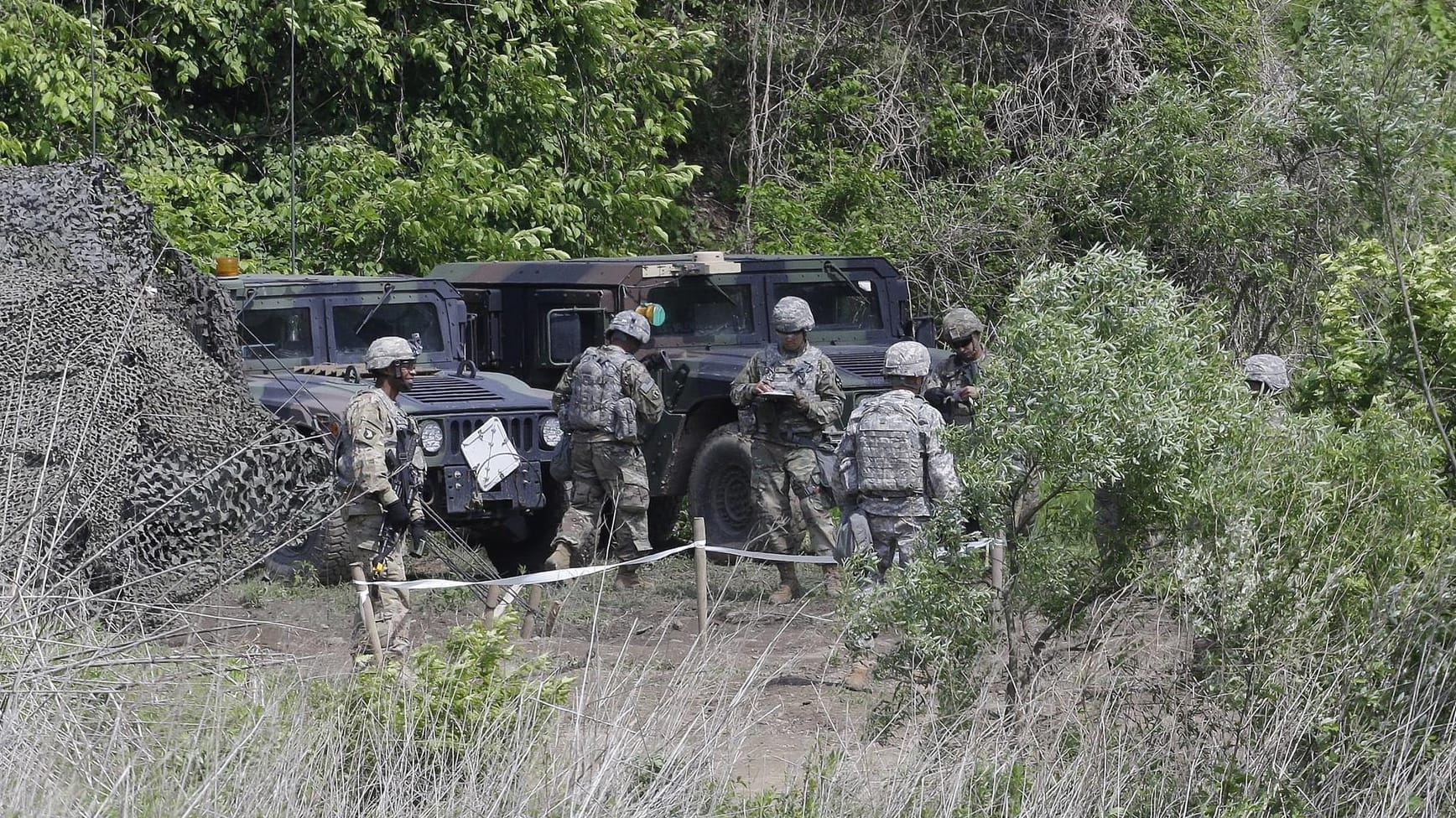Südkoreanische Soldaten bei einer Militärübung.