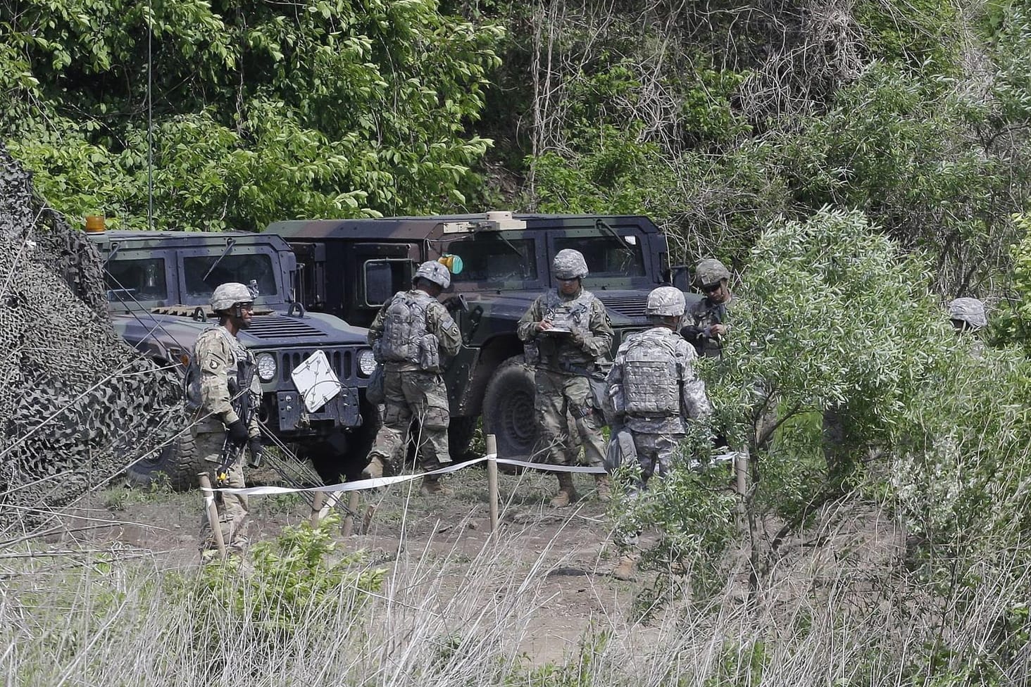 Südkoreanische Soldaten bei einer Militärübung.