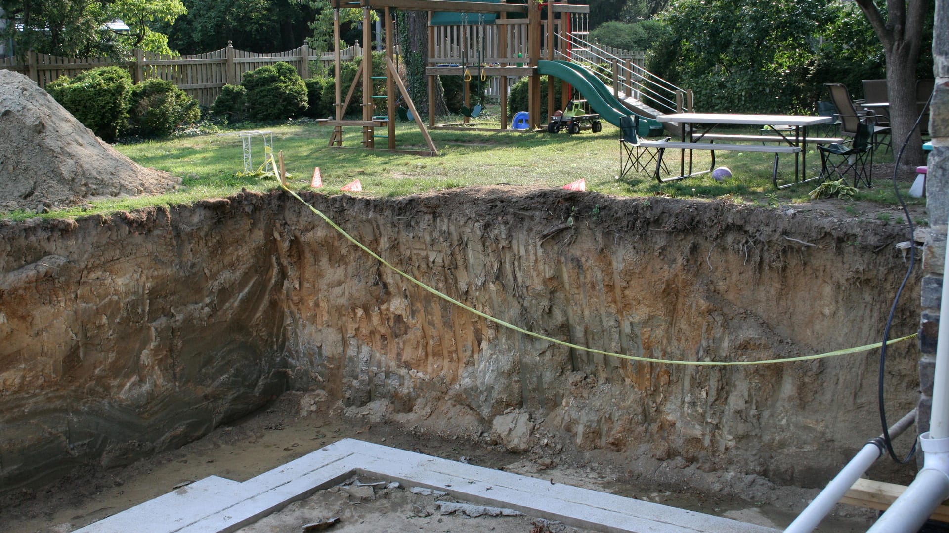 Kellerausgrabung beim Hausbau