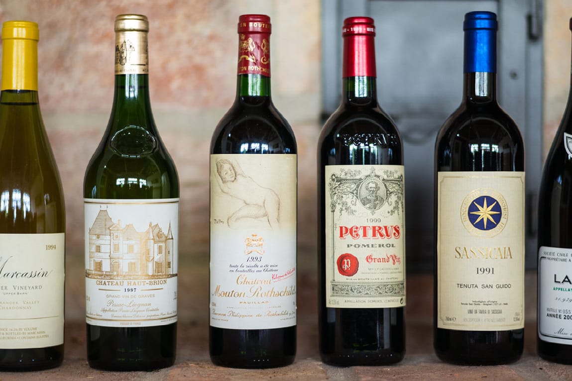 Weine aus dem Bordelais, dem Burgund und der Toskana