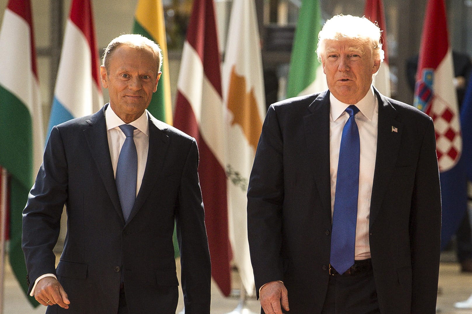 US-Präsident Donald Trump und EU-Ratspräsident Donald Tusk in Brüssel