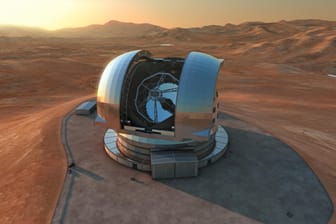 Das ELT (Extremely Large Telescope) soll das größte optische nahinfrarote Teleskop der Welt werden. (Computersimulation)