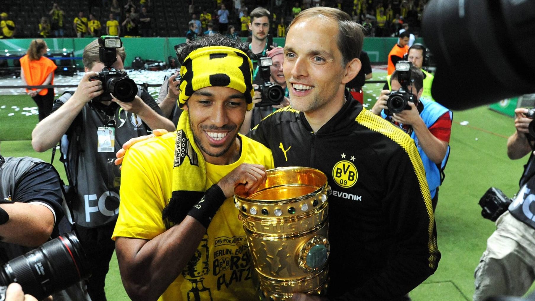 Pierre-Emerick Aubameyang und Thomas Tuchel – die beiden verstehen sich.