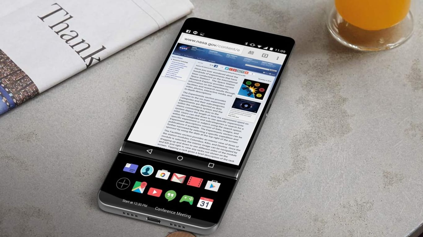 LG V30 Konzept mit aufschiebbaren Bildschirm