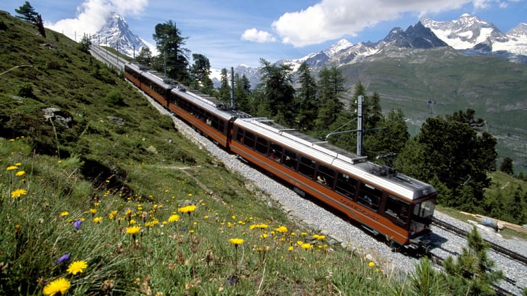 Die Gornergratbahn bei Zermatt