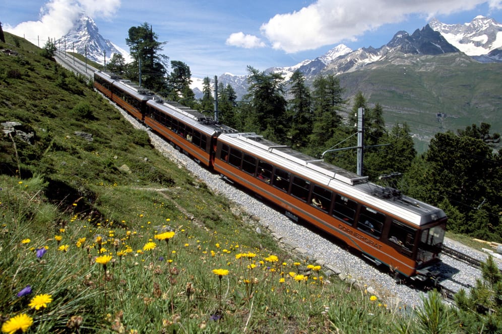 Die Gornergratbahn bei Zermatt