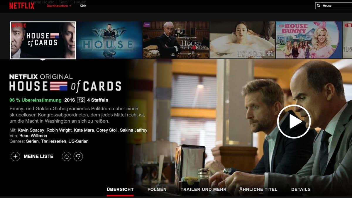House of Cards Staffel 5 nur bei Sky