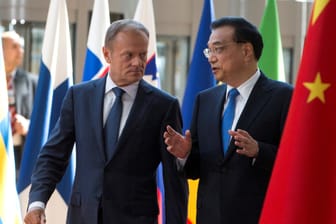 EU-Ratspräsident Donald Tusk und Chinas Premier Li Keqiang am Freitag in Brüssel.