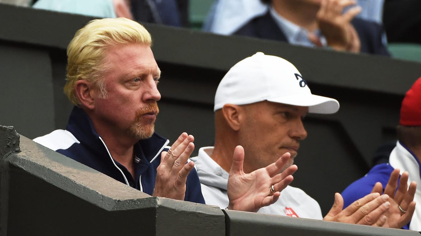 Das ehemalige Trainerteam von Djokovic in Wimbledon 2016: Boris Becker (l.) und Gebhard Phil-Gritsch.